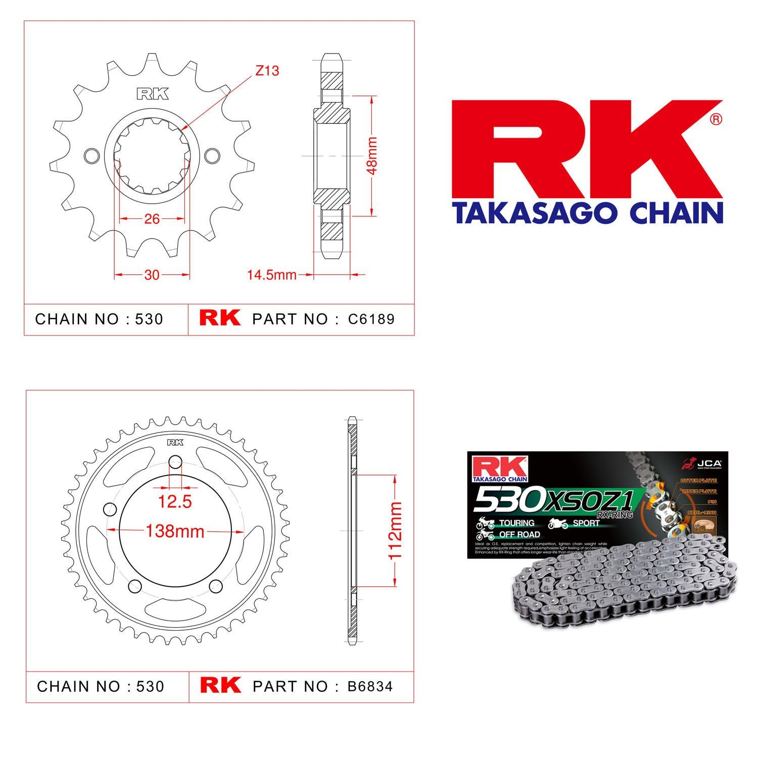 Honda CBR 1100 XX 96-08 Zincir Dişli Seti 486-122